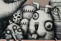 graffitis représentant des animaux en noir et blanc, photo Catherine Gras